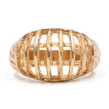 Vintage 14k gold basket ring, 70s