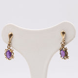 Vintage-Ohrringe aus 9-karätigem Gelbgold mit Amethysten