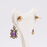 Vintage-Ohrringe aus 9-karätigem Gelbgold mit Amethysten