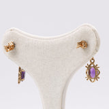 Vintage-Ohrringe aus 9-karätigem Gelbgold mit Amethysten
