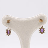 Vintage-Ohrringe aus 9-karätigem Gelbgold mit Amethysten