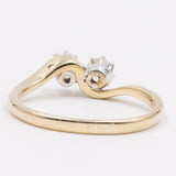 Vintage-Contrarier-Ring aus 9-karätigem Gold mit Diamanten (0,40 ctw), 1989