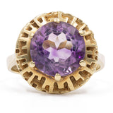 Vintage-Cocktailring aus 14-karätigem Gelbgold mit Amethyst (3,2 Karat), 70er Jahre