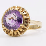 Vintage-Cocktailring aus 14-karätigem Gelbgold mit Amethyst (3,2 Karat), 70er Jahre