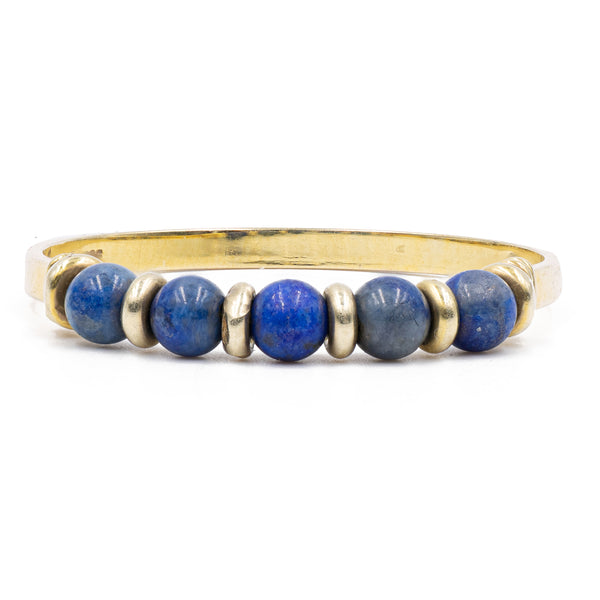 Anello vintage in oro 14k con lapis, anni '70