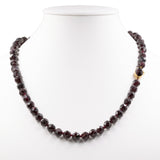 Vintage 18k yellow gold and garnet necklace, 50s