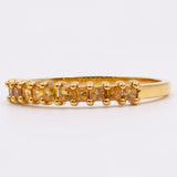 Anello vintage a riviera in oro giallo 8k e quarzi citrini