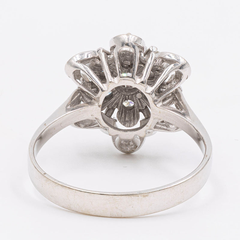 Anello vintage in oro bianco 14k con diamanti taglio brillante (0,64ctw), anni '60