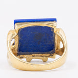 Anello vintage in oro giallo 18K con lapislazzulo, anni '70