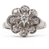 Винтажное кольцо из белого золота 18 карат с бриллиантами (0,28). 60-е годы