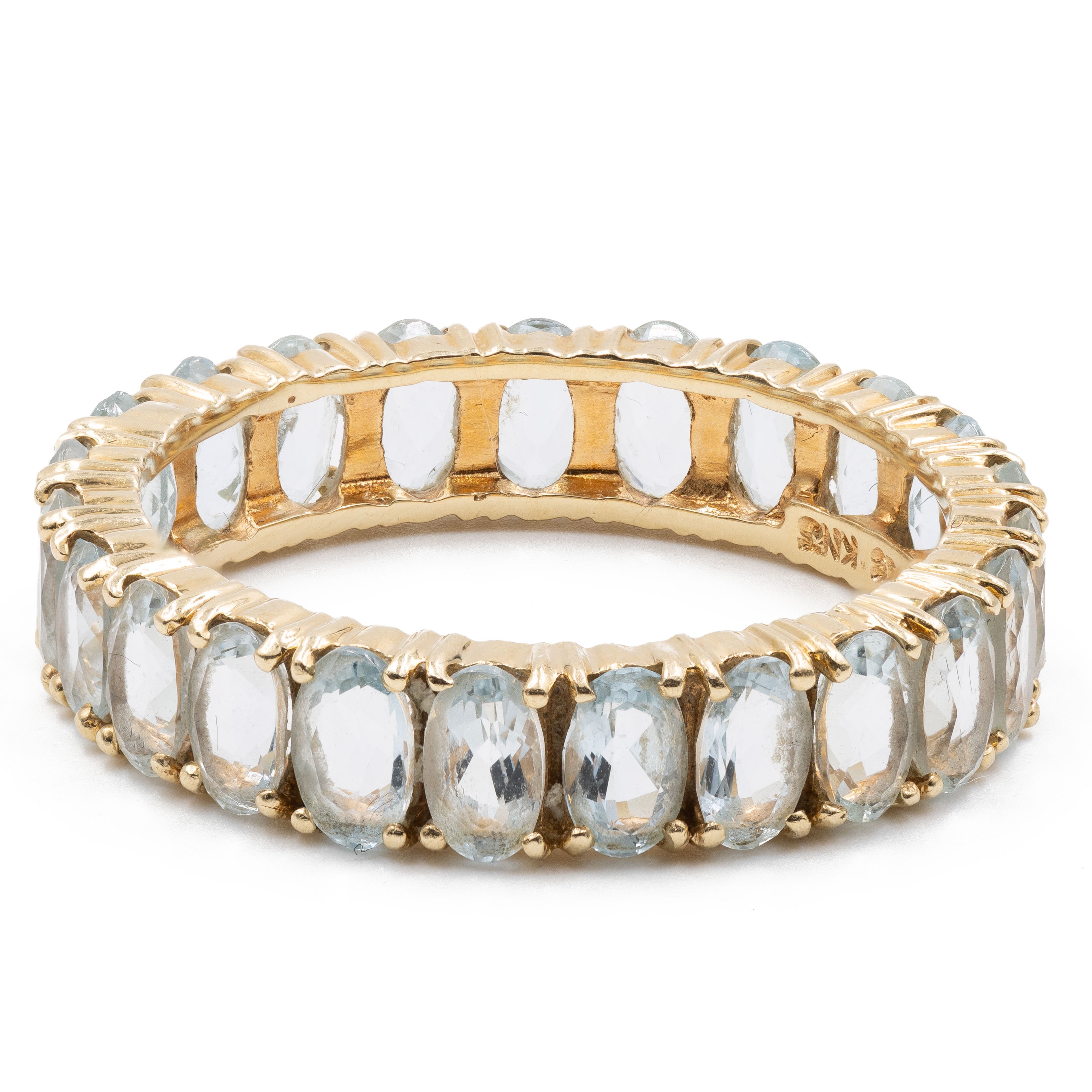 Anello Eternity In Gemme Arcobaleno In Oro 14K Multicolore Misura Naturale 6 7 8
