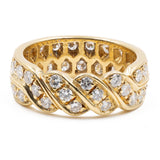 Vintage-Eternelle-Ring aus 18-karätigem Gelbgold mit Diamanten (0,70 ctw), 70er Jahre