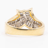 Vintage-Ring aus 18-karätigem Gelbgold mit Diamanten im Kegelschliff (1 Karat), 70er Jahre