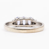 Винтажное кольцо из белого золота 9 карат с танзанитами и бриллиантами