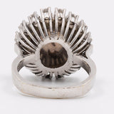 Vintage-Ring aus 14-karätigem Weißgold mit Mabè-Perle und Diamanten (1 Karat), 60er Jahre