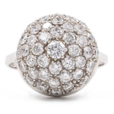 Vintage-Kuppelring aus 14-karätigem Weißgold und Diamant (1,80 ctw), 70er Jahre