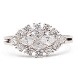 *réservé* VENTE Bague vintage en or blanc 18 carats et diamants (0,84 ct), années 60