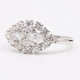 *reserviert* SALE Vintage-Ring aus 18-karätigem Weißgold und Diamant (0,84 ctw), 60er Jahre