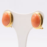 Boucles d'oreilles vintage en or jaune 18 carats avec corail, 60
