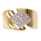 Vintage 18k yellow gold diamond ring (0,21ctw), 80s