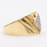 Vintage 18k yellow gold diamond ring (0,21ctw), 80s