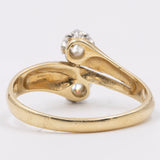 Vintage-Contrarié-Ring aus 14-karätigem Gelbgold mit Diamanten (0,34 ct), 70er Jahre