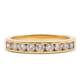 18k yellow gold riviera ring with diamonds (0,45ctw), 70s