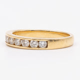 18k yellow gold riviera ring with diamonds (0,45ctw), 70s