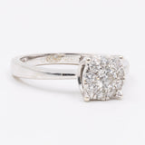 Anello vintage in oro bianco 9k con diamanti (0.43ctw)