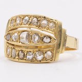 Anello vintage in oro giallo 18k con diamanti taglio rosetta, anni '50