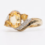 Vintage-Ring aus 9-karätigem Gelbgold mit Heliodorus (1 Karat) und Diamanten, 2002