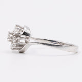Anello vintage in oro bianco 14k con diamanti (0,50ctw), anni '70