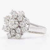 Anello vintage a fiocco di neve in oro bianco 14K con diamanti (1.50ctw ca.), anni '70