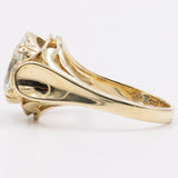 Anello vintage in oro giallo 14k con acquamarina (3ct), anni '70