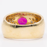 VINTAGE-BANDRING AUS 18K GELBGOLD MIT RUBIN (CA. 1.40 KT.) UND DIAMANTEN IM BRILLANTSCHLIFF (CA. 1 KT.), 70er/80er Jahre