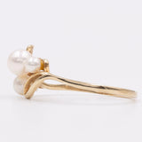 Anello vintage in oro giallo 9k con perle