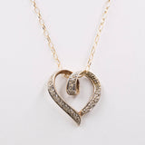 Catenina vintage con ciondolo a cuore in oro giallo 9k