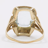 Anello vintage in oro giallo 14k con acquamarina (6ct), anni '70
