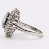 Vintage 18k Weißgold Triplet Opal und Diamant Gänseblümchen Ring (1ctw)