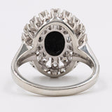 Vintage 18k Weißgold Triplet Opal und Diamant Gänseblümchen Ring (1ctw)