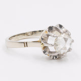 Antiker Solitärring aus 18 Karat Weißgold mit Diamant im Rosenschliff (0,50 ct), 20er/30er Jahre