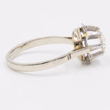 Antiker Solitärring aus 18 Karat Weißgold mit Diamant im Rosenschliff (0,50 ct), 20er/30er Jahre