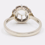 Antiker Solitärring aus 18 Karat Weißgold mit Diamant im Rosenschliff (0,50 ct), 20er/30er Jahre