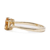 Anello vintage in oro giallo 9K con quarzo citrino di taglio a goccia