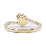 Anello vintage in oro giallo 9K con quarzo citrino di taglio a goccia