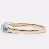 Anello vintage in oro giallo 9K con spinelli (0.24ctw ca.) e diamanti (0.16ctw ca.)