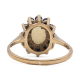 Anello vintage in oro giallo 9k con opale (0,40ct) e zaffiri blu (0,60ctw)