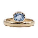 Vintage 14k yellow gold ring with aquamarine (0,50ct), 70s