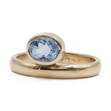 Vintage 14k yellow gold ring with aquamarine (0,50ct), 70s