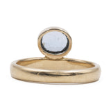 Vintage 14k yellow gold ring with aquamarine (0,50ct), 70s